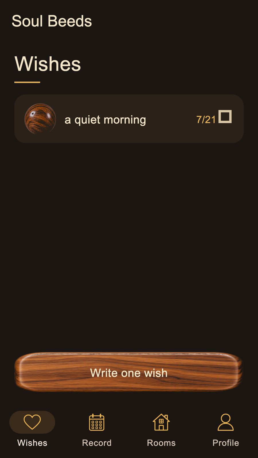 Ein Wunsch auf dem Telefon